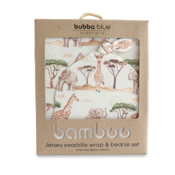 Adventure Bamboo 2PCS Jersey Swaddle & Beanie Set