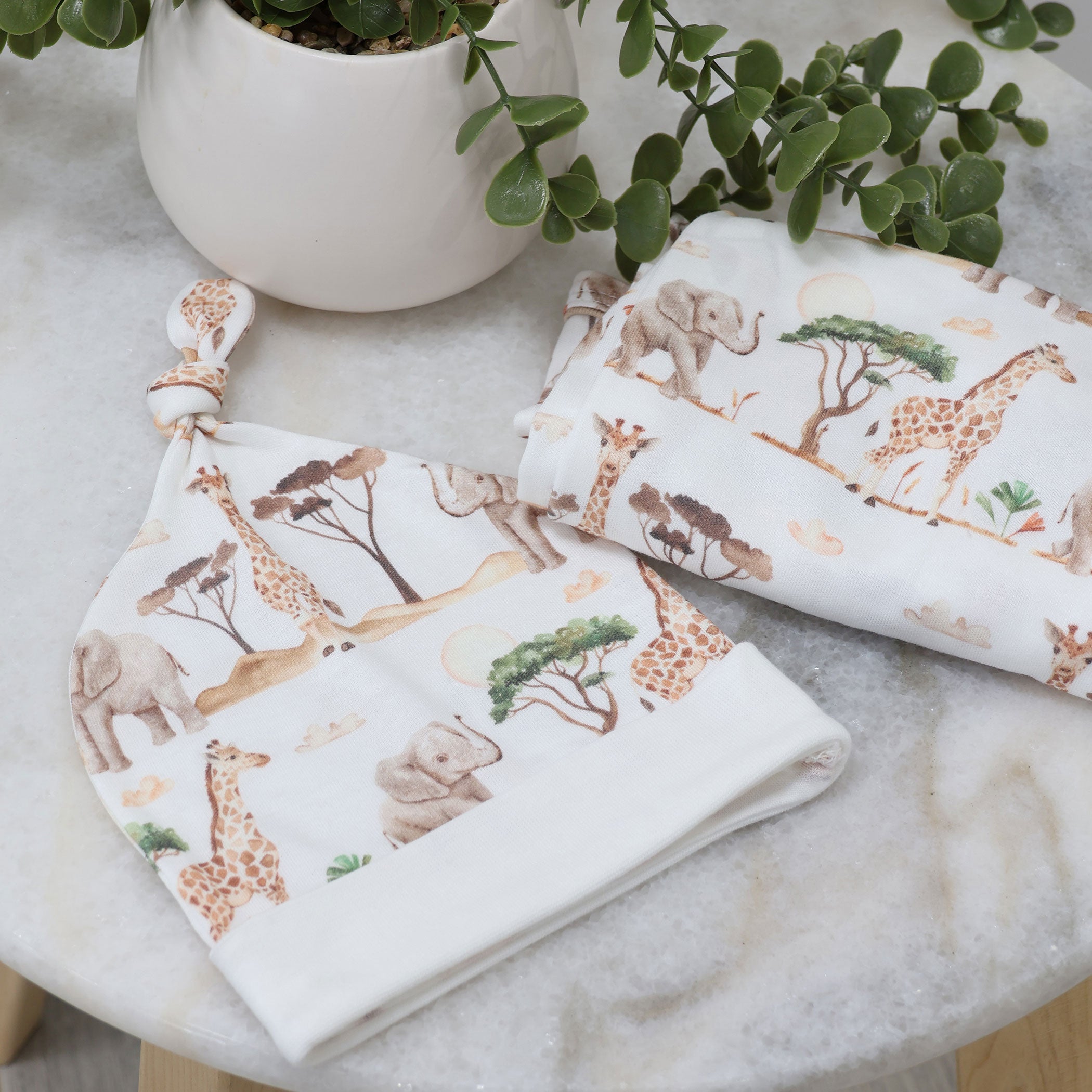 Adventure Bamboo 2PCS Jersey Swaddle & Beanie Set