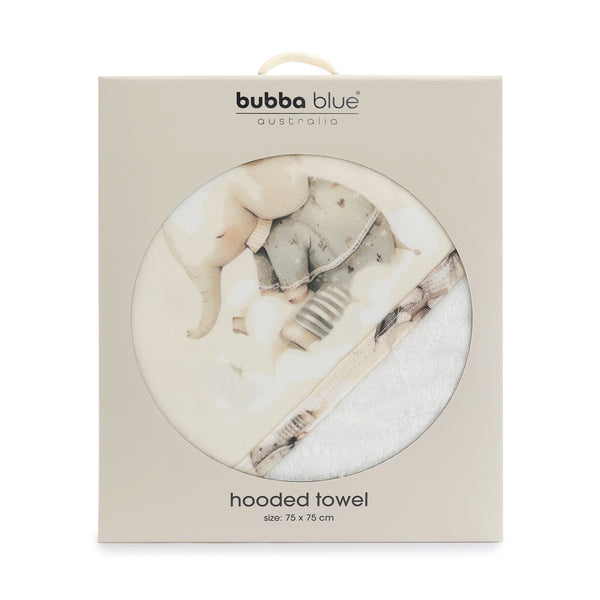 Elephant Bedtime Hooded Towel