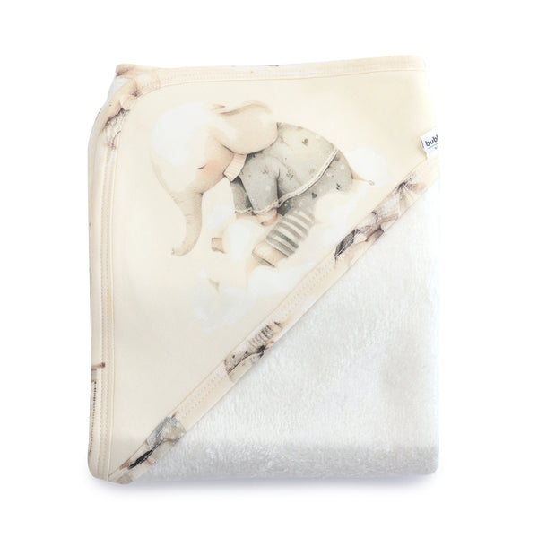 Elephant Bedtime Hooded Towel