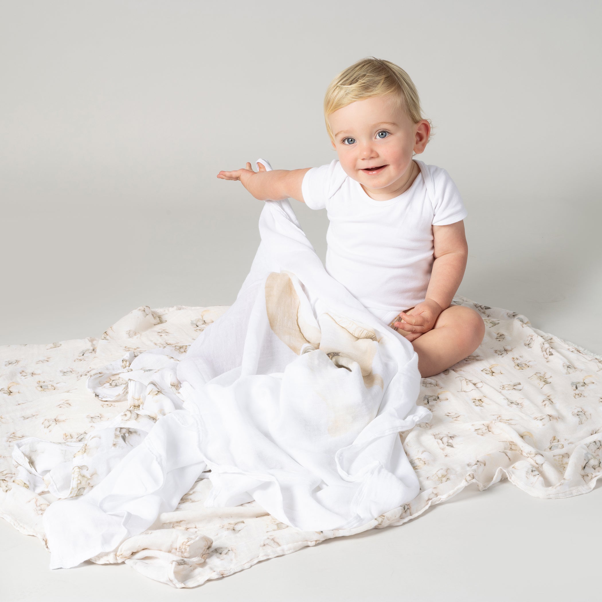 Elephant Bedtime 3pk Muslin Wraps