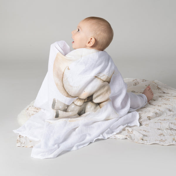 Elephant Bedtime 3pk Muslin Wraps