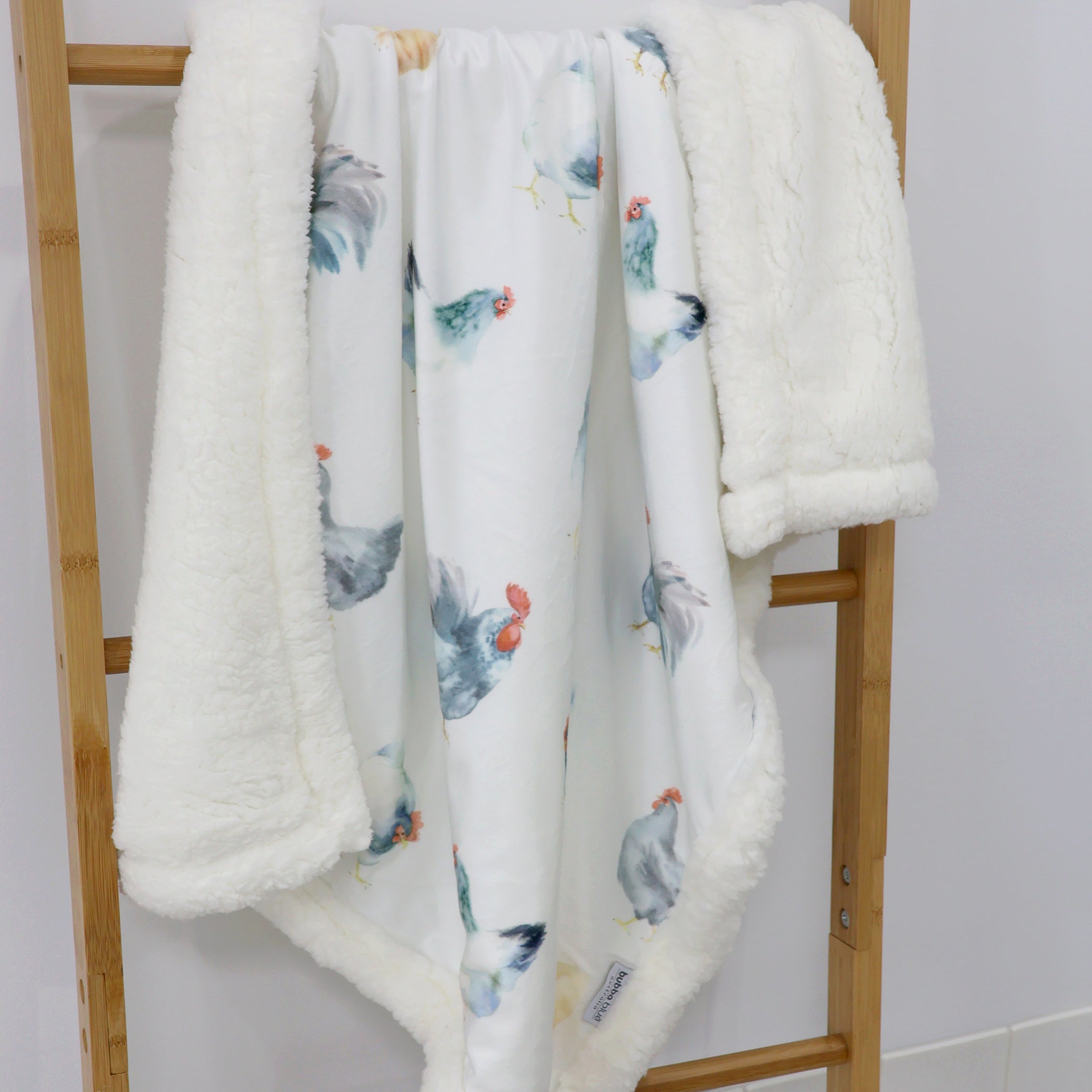 Little Rooster Reversible Fleece Cuddle Blanket
