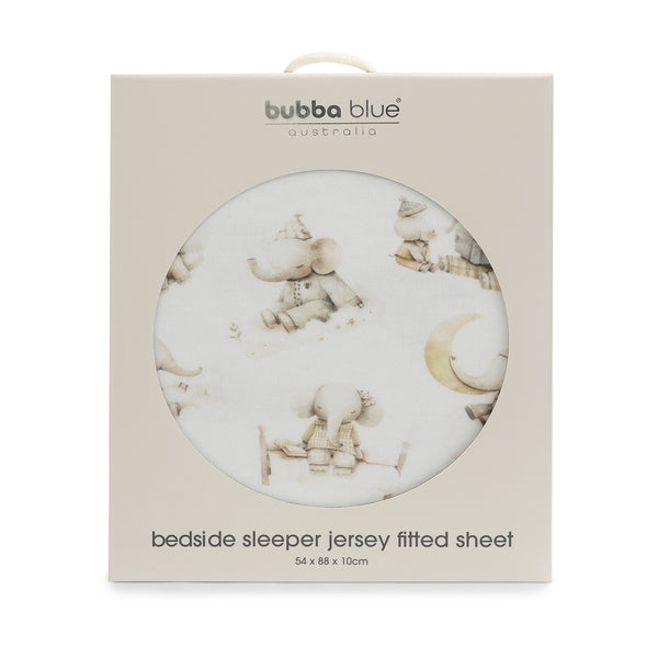 Elephant Bedtime Jersey Co Sleeper/Bedside Sleeper Fitted Sheet