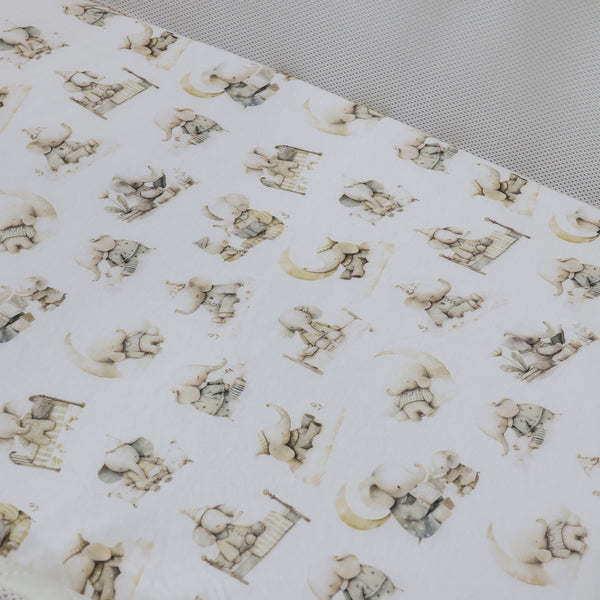 Elephant Bedtime Jersey Co Sleeper/Bedside Sleeper Fitted Sheet