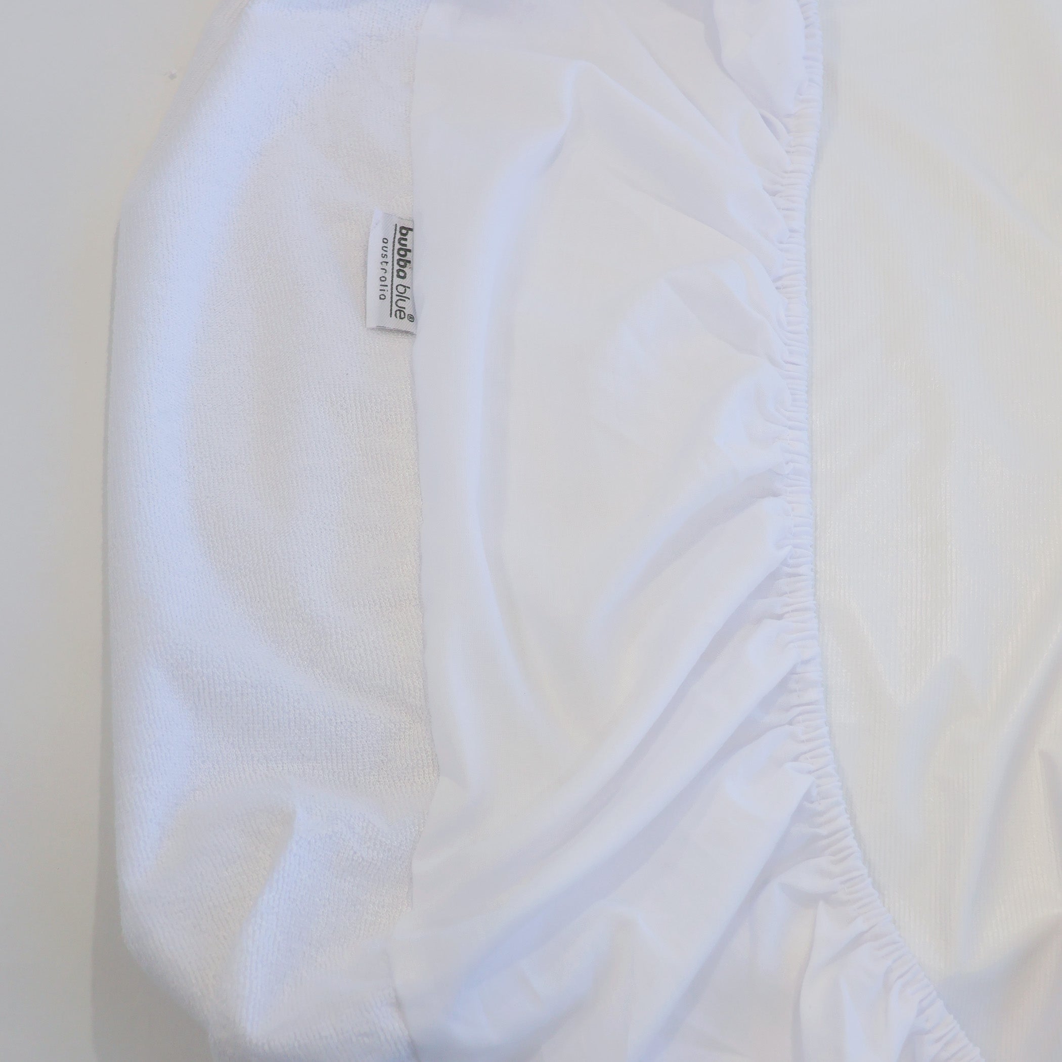Bamboo White Compact Cot Waterproof Mattress Protector