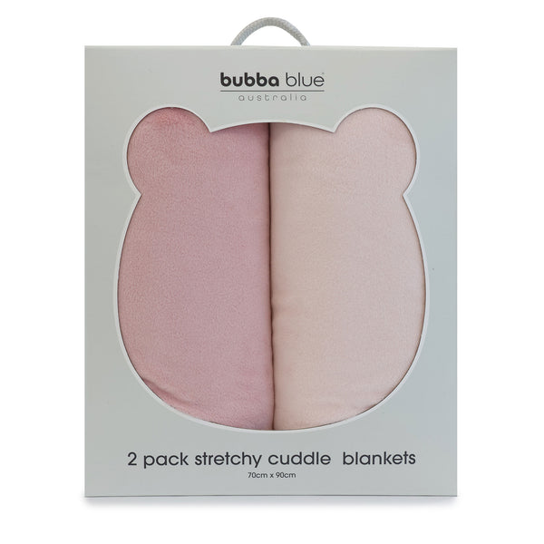 Nordic 2PK Stretchy Velour Cuddle Blankets - Berry/Rose