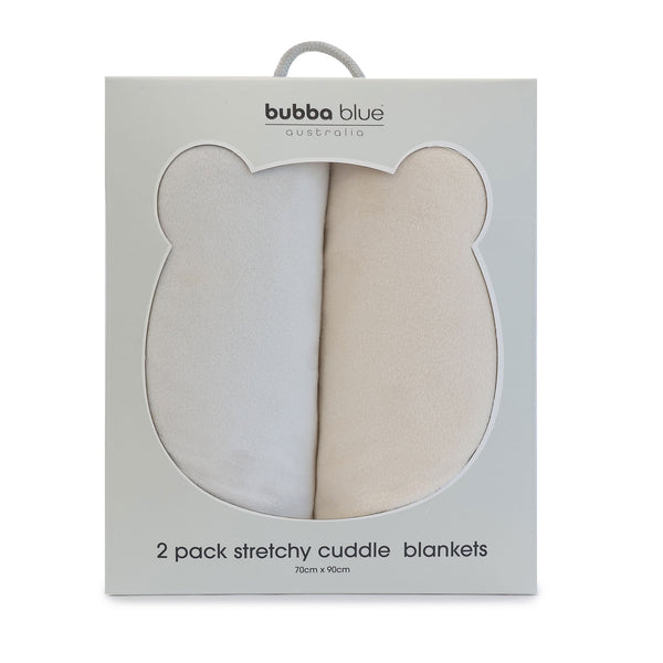 Nordic 2PK Stretchy Velour Cuddle Blankets - Grey/Sand