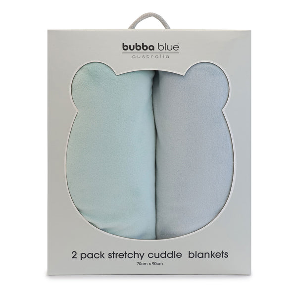 Nordic 2PK Stretchy Velour Cuddle Blankets - Sky/Mint