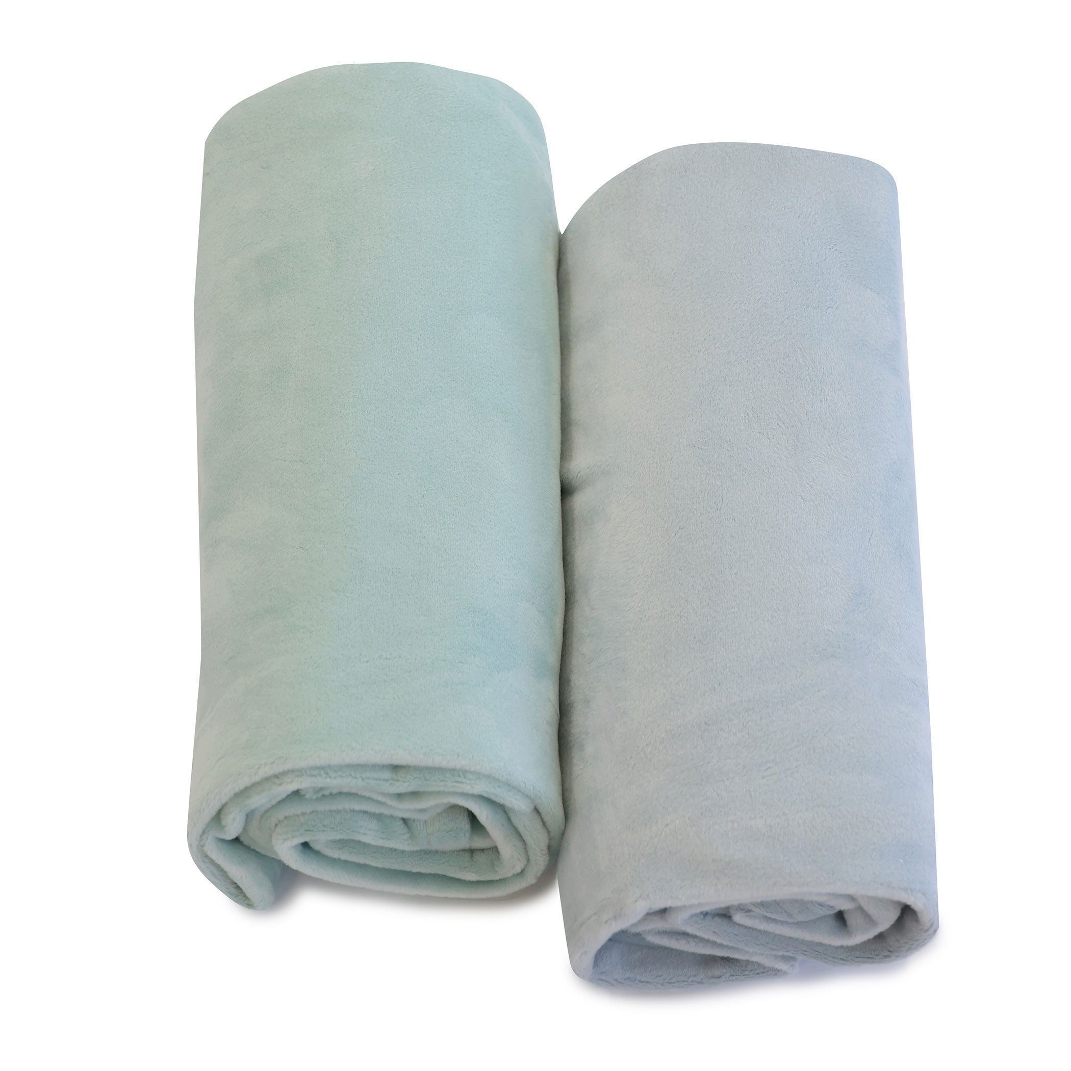 Nordic 2PK Stretchy Velour Cuddle Blankets - Sky/Mint