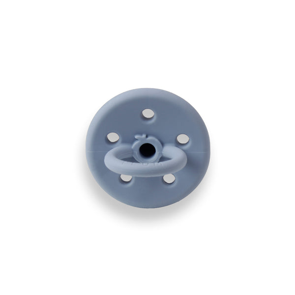 PLUM 2pk Silicone Soothers - Olive & Steel Blue (0-6M)