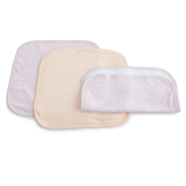 Nordic 3pk Wash Cloth Dusty Peach/Lilac