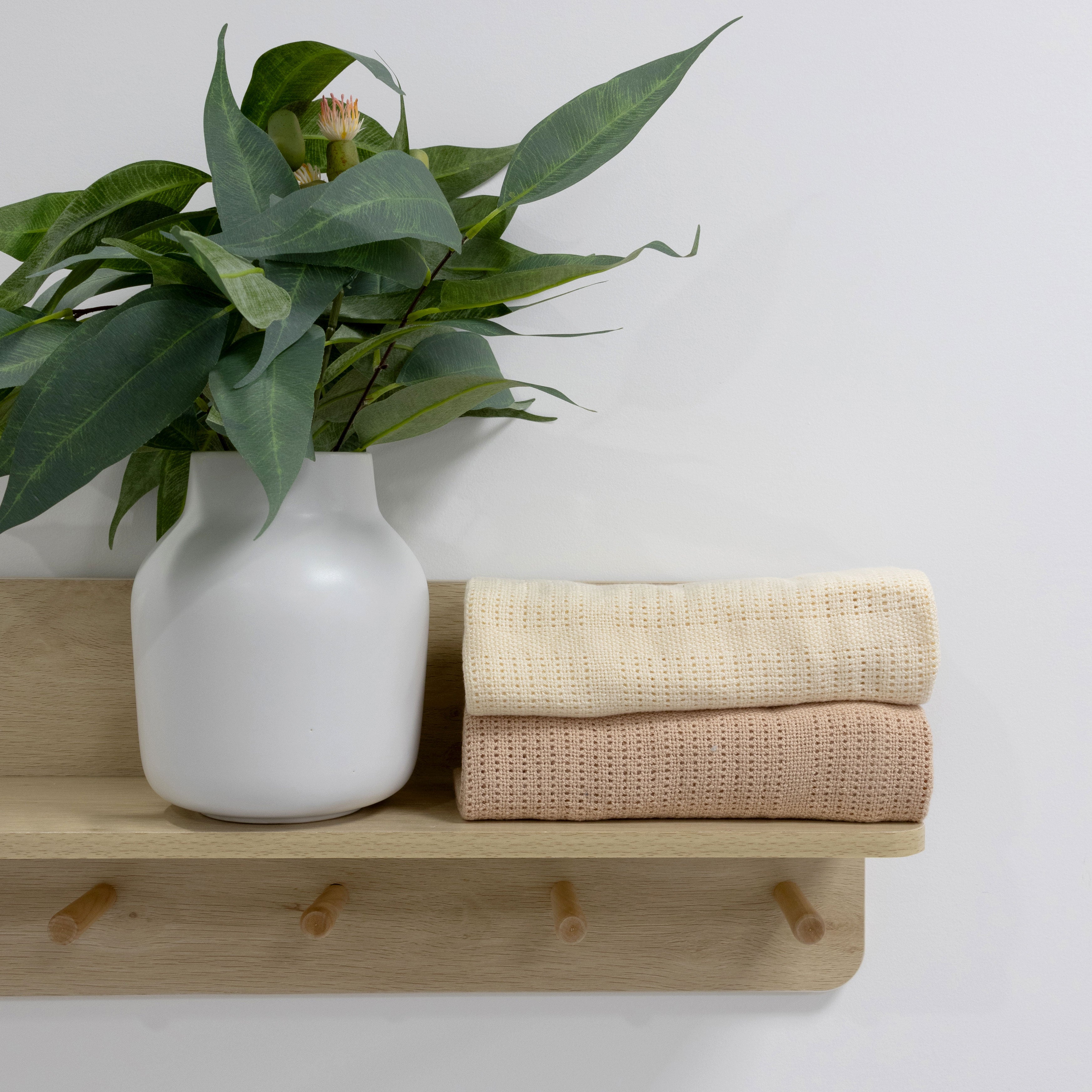Nordic 2pk Cellular Blanket Vanilla/Latte