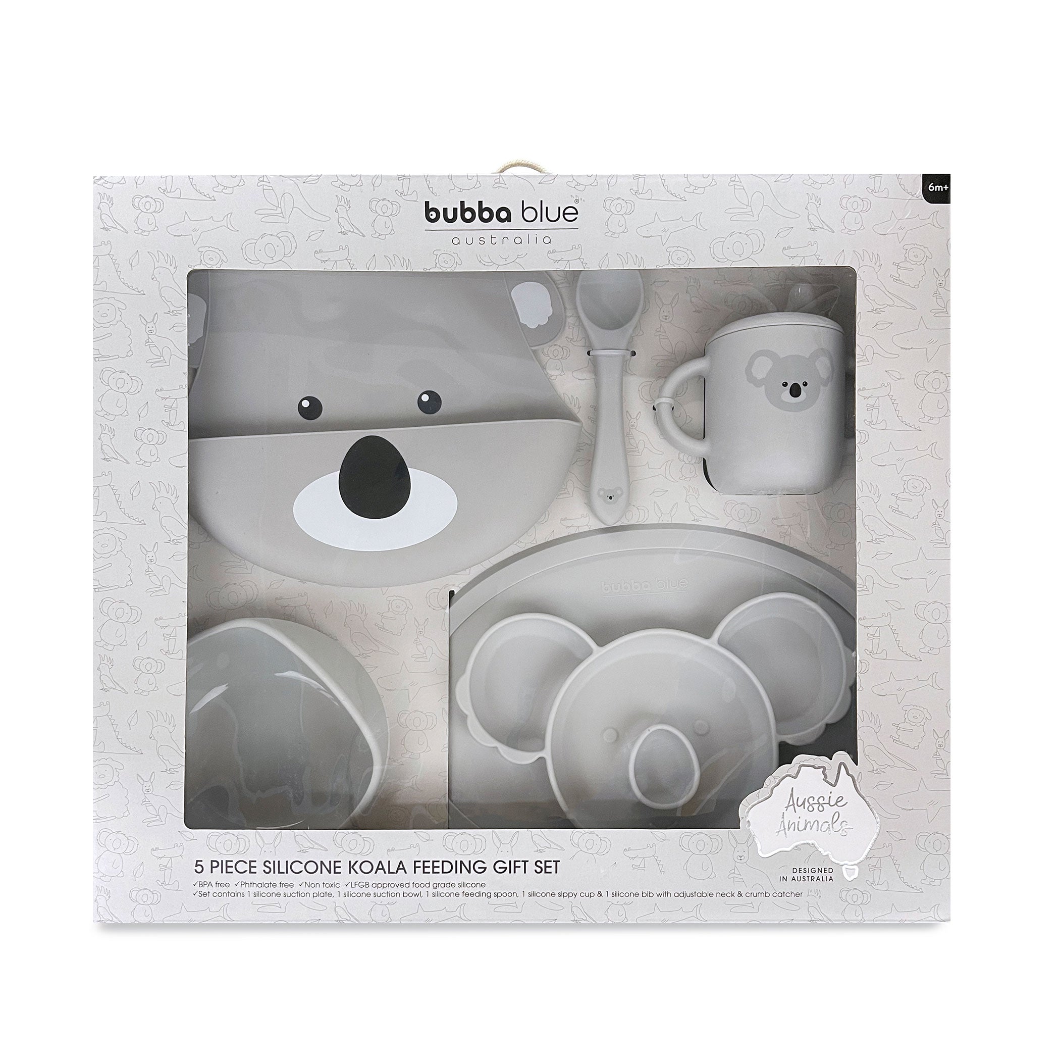 Aussie Animals 'Koala' 5PC Silicone Feeding Gift Set