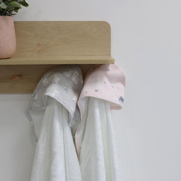 Provincial 2pk Hooded Towel - Blush/Grey