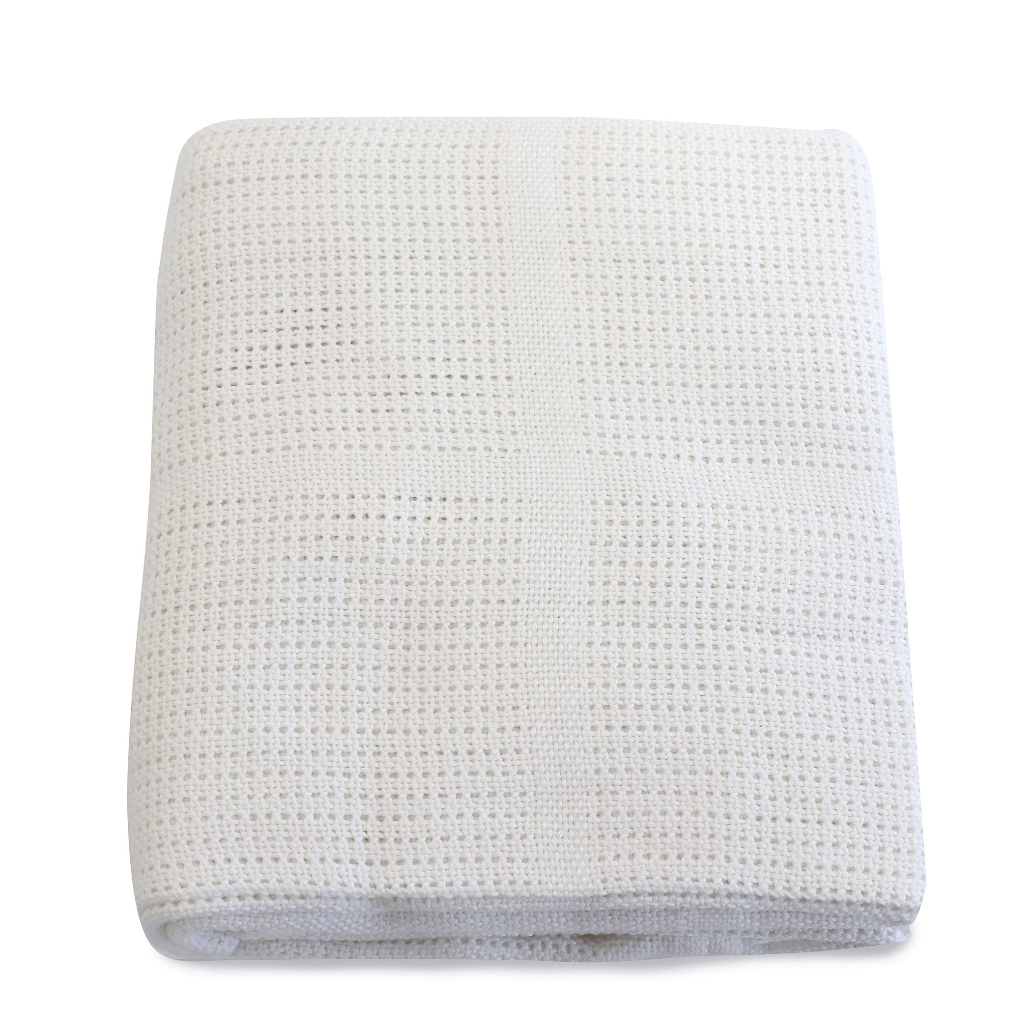 Bamboo White Cellular Cot Blankets