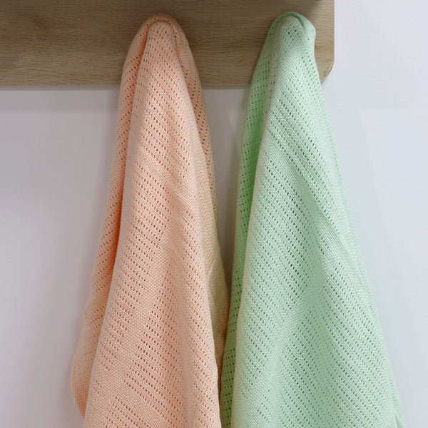 Nordic Sorbet 2pk Cellular Blanket Orange/Pear