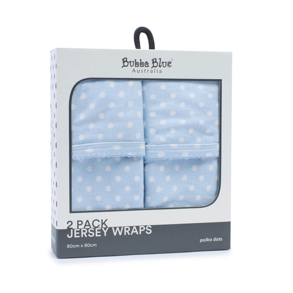 Blue Polka Dots 2pk Jersey Wraps