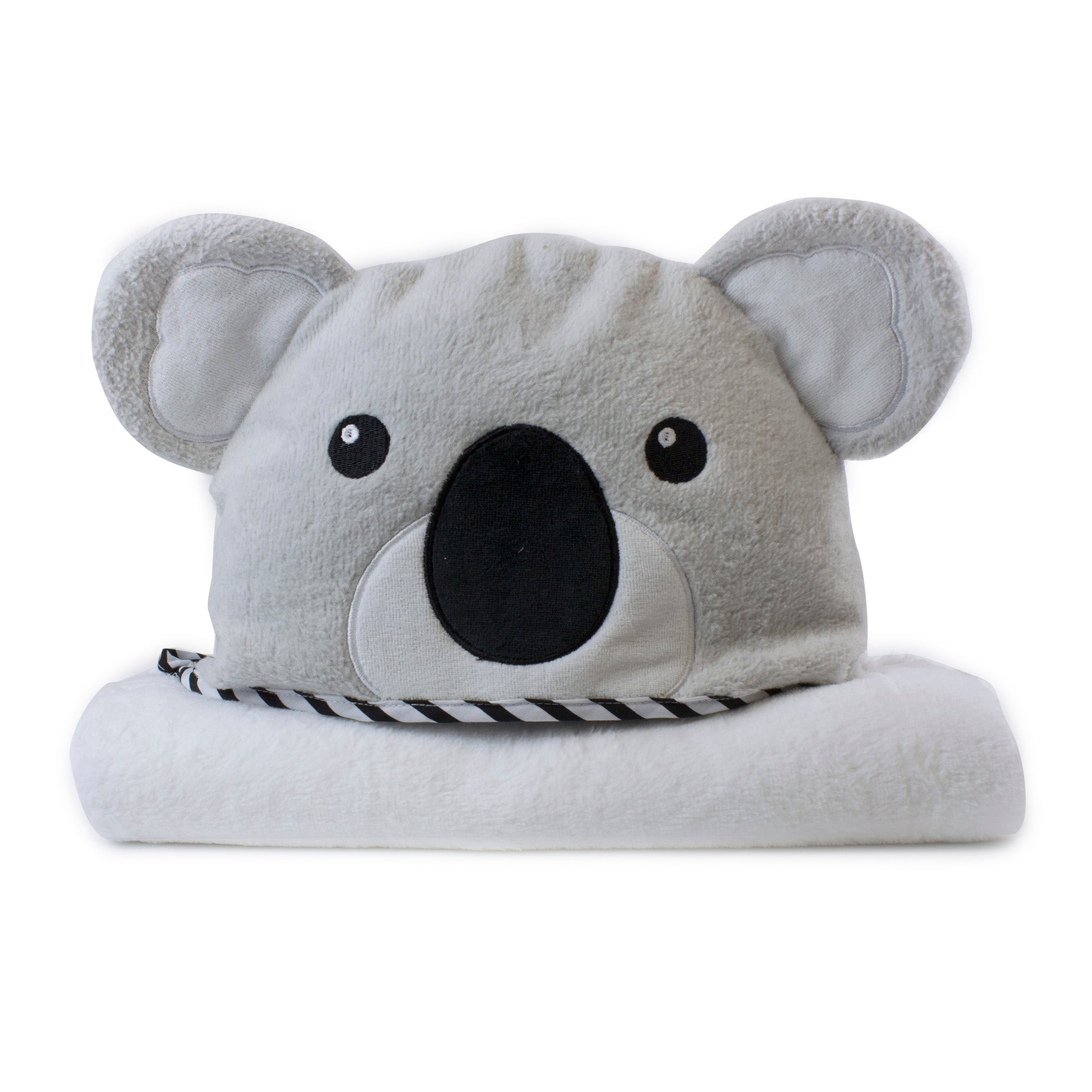 Aussie Animals 'Koala' Bundle - Novelty Hooded Towel, Security Blanket, Silicone Bib and Teether