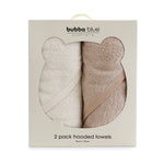 Bubba Sundae 2PK Hooded Towels - Chestnut - Bubba Blue Australia