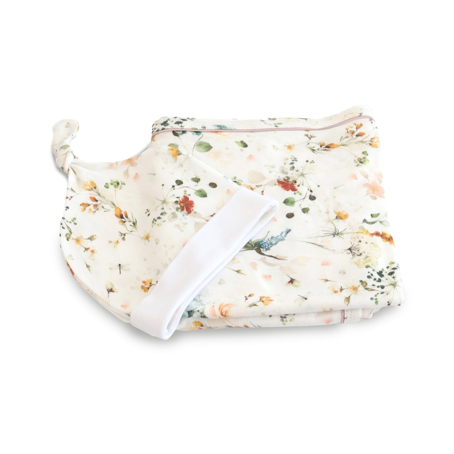 Peonies Bamboo 2PCS Jersey Swaddle & Beanie Set