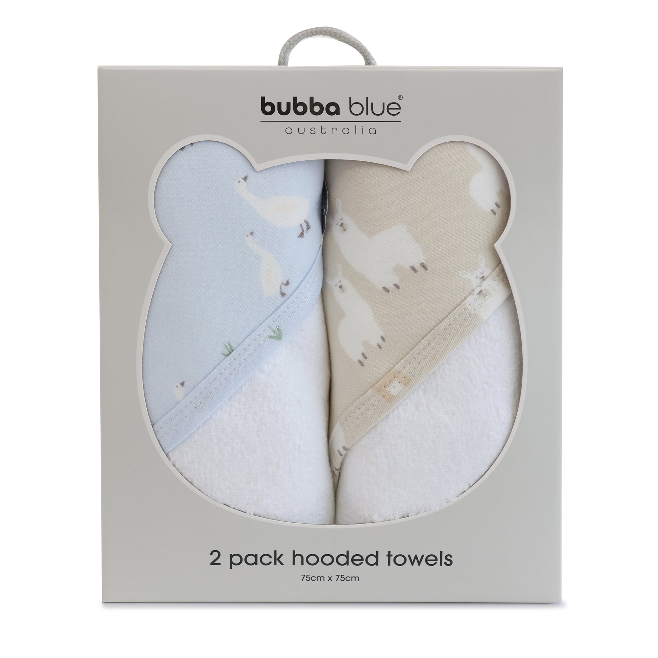 Provincial 2pk Hooded Towel - Sky/Almond