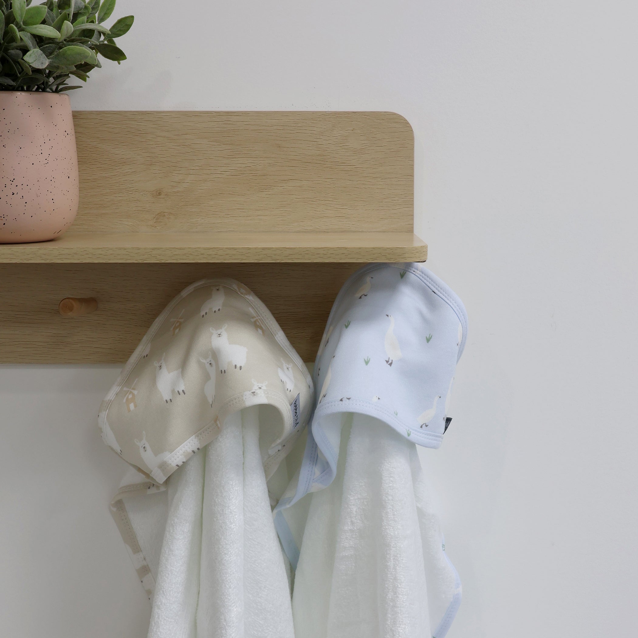 Provincial 2pk Hooded Towel - Sky/Almond