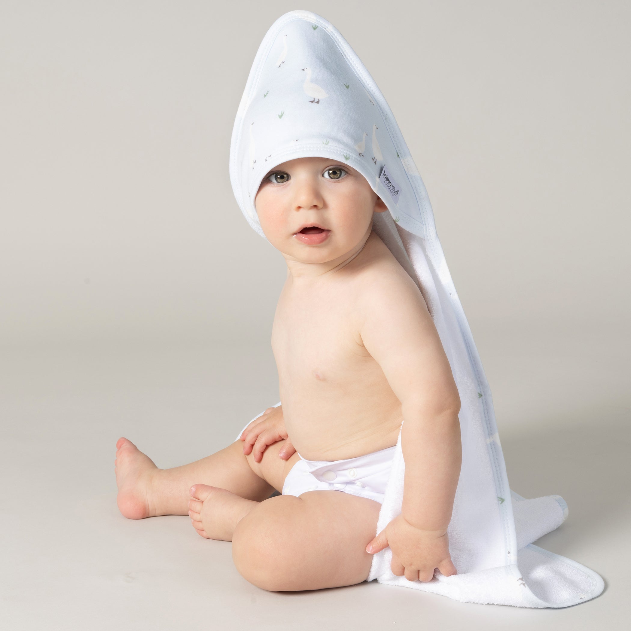 Provincial 2pk Hooded Towel - Sky/Almond
