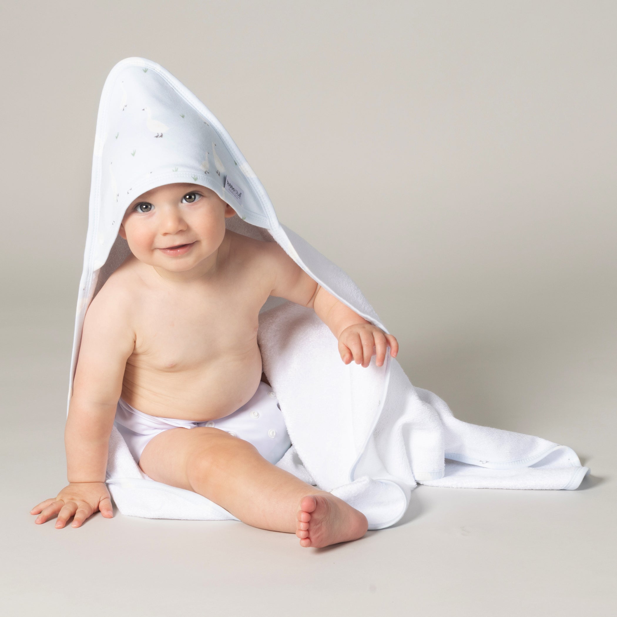 Provincial 2pk Hooded Towel - Sky/Almond