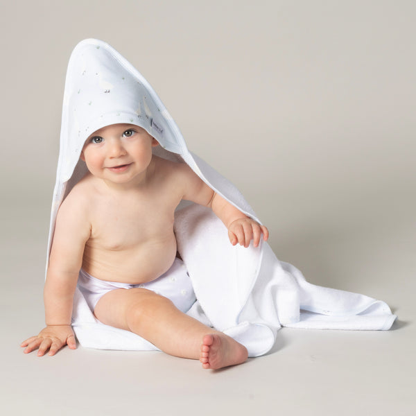Provincial 2pk Hooded Towel - Sky/Almond
