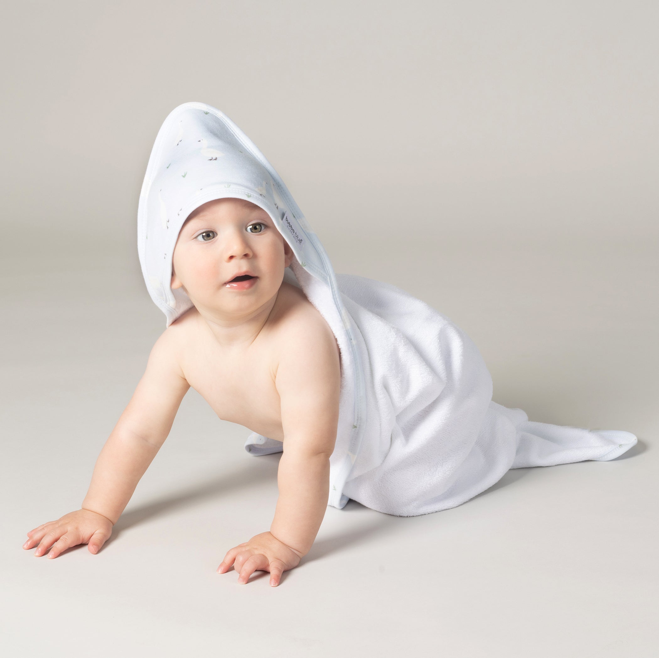 Provincial 2pk Hooded Towel - Sky/Almond
