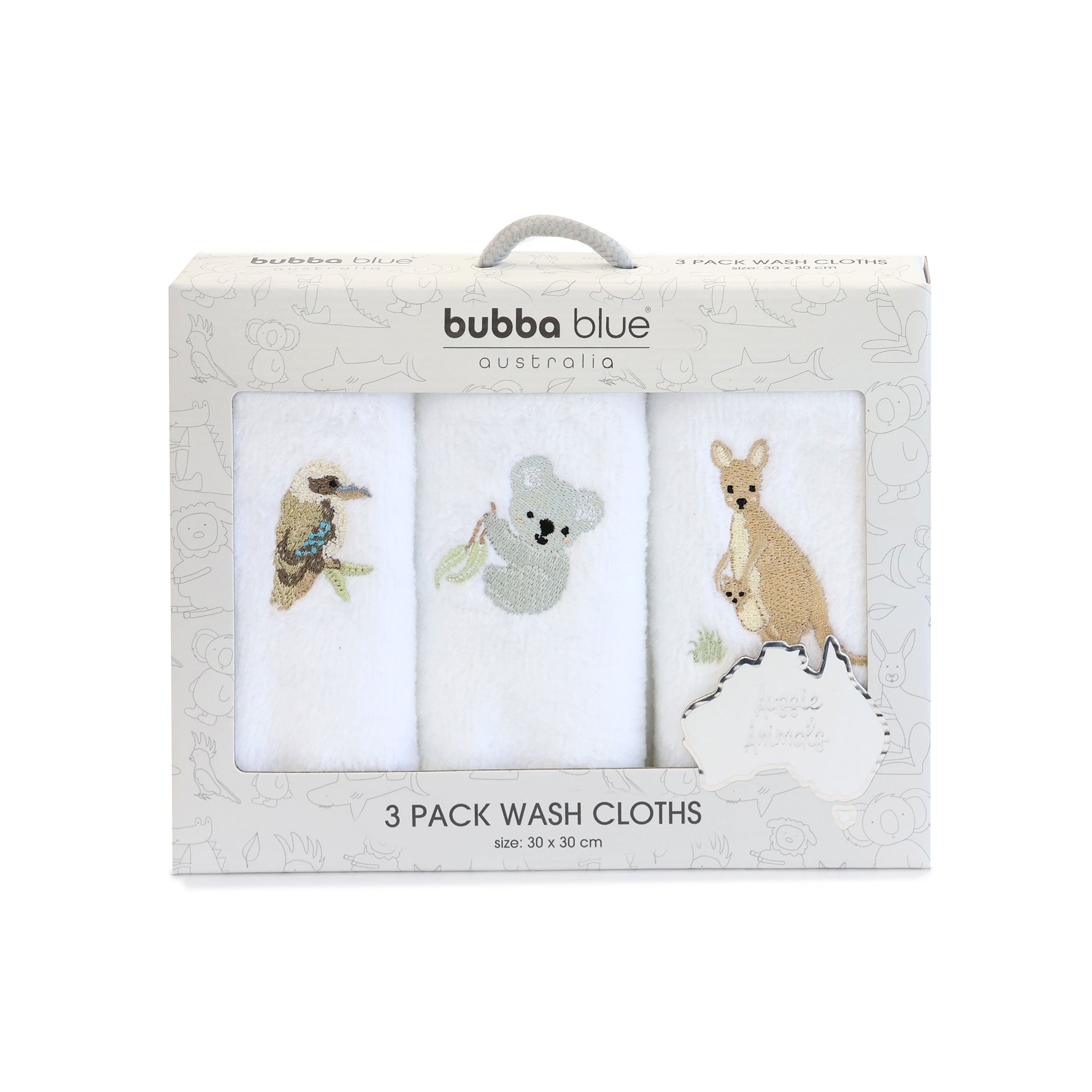 Aussie Animals 3pk Wash Cloths