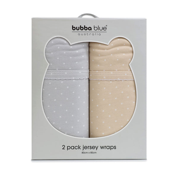 Confetti 2pk Jersey Swaddle Wrap Grey/Taupe