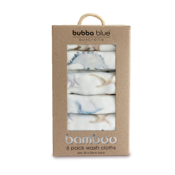 Jurassic Bamboo 6pk Muslin Face Washers