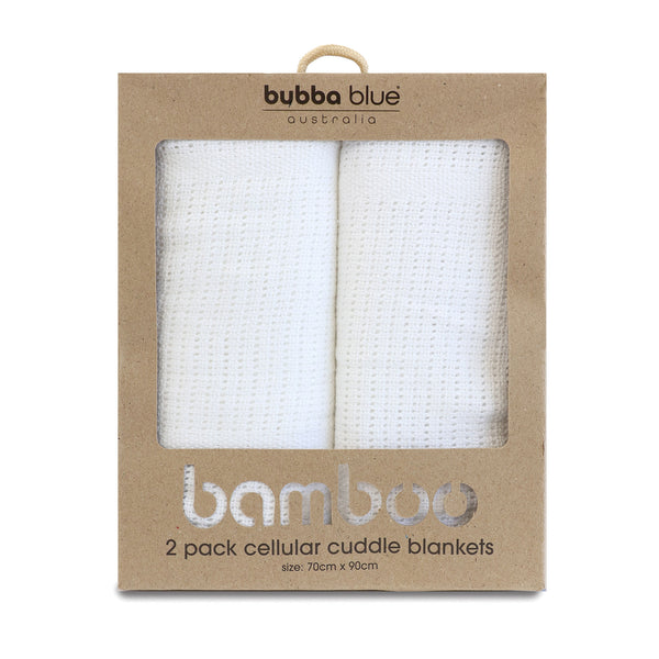 Bamboo White 2pk Cellular Blankets