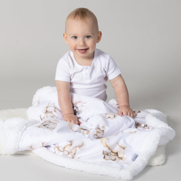 Elephant Bedtime Reversible Fleece Cuddle Blanket