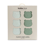 Bubba Sundae 6pk Wash Cloths - Greentea - Bubba Blue Australia