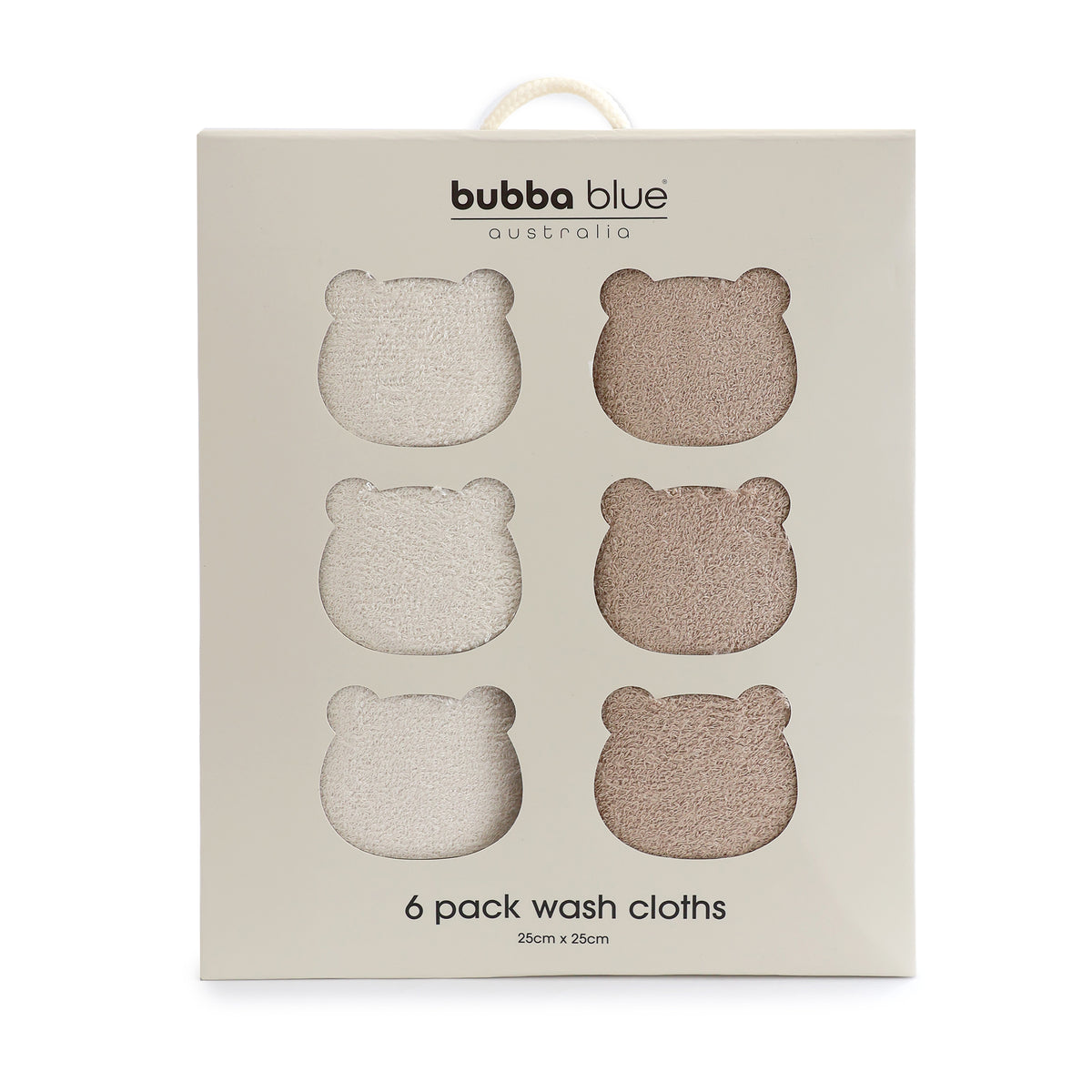 Bubba Sundae 6pk Wash Cloths - Chestnut - Bubba Blue Australia