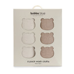 Bubba Sundae 6pk Wash Cloths - Chestnut - Bubba Blue Australia