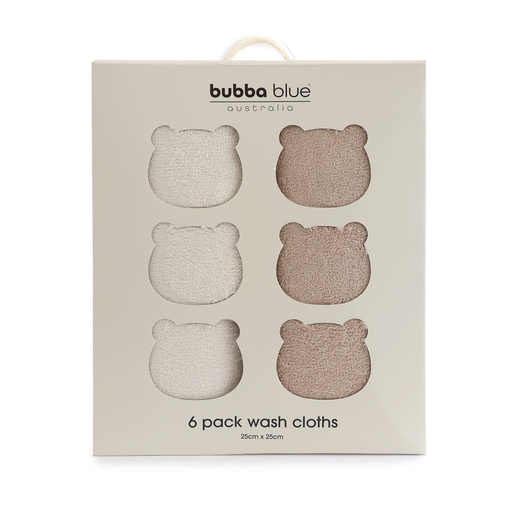 Bubba Sundae 6pk Wash Cloths - Chestnut - Bubba Blue Australia