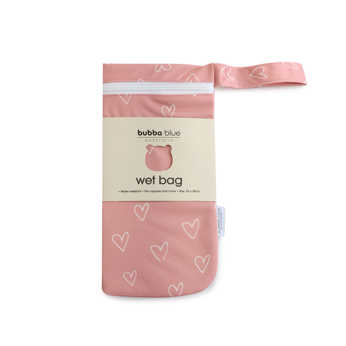 Nordic 2pk Wet/Dry Bags Bundle Berry Hearts - 25x28cm & 30x35cm - Bubba Blue Australia