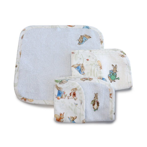 Peter Rabbit & Benjamin Bunny 3pk Face Washers