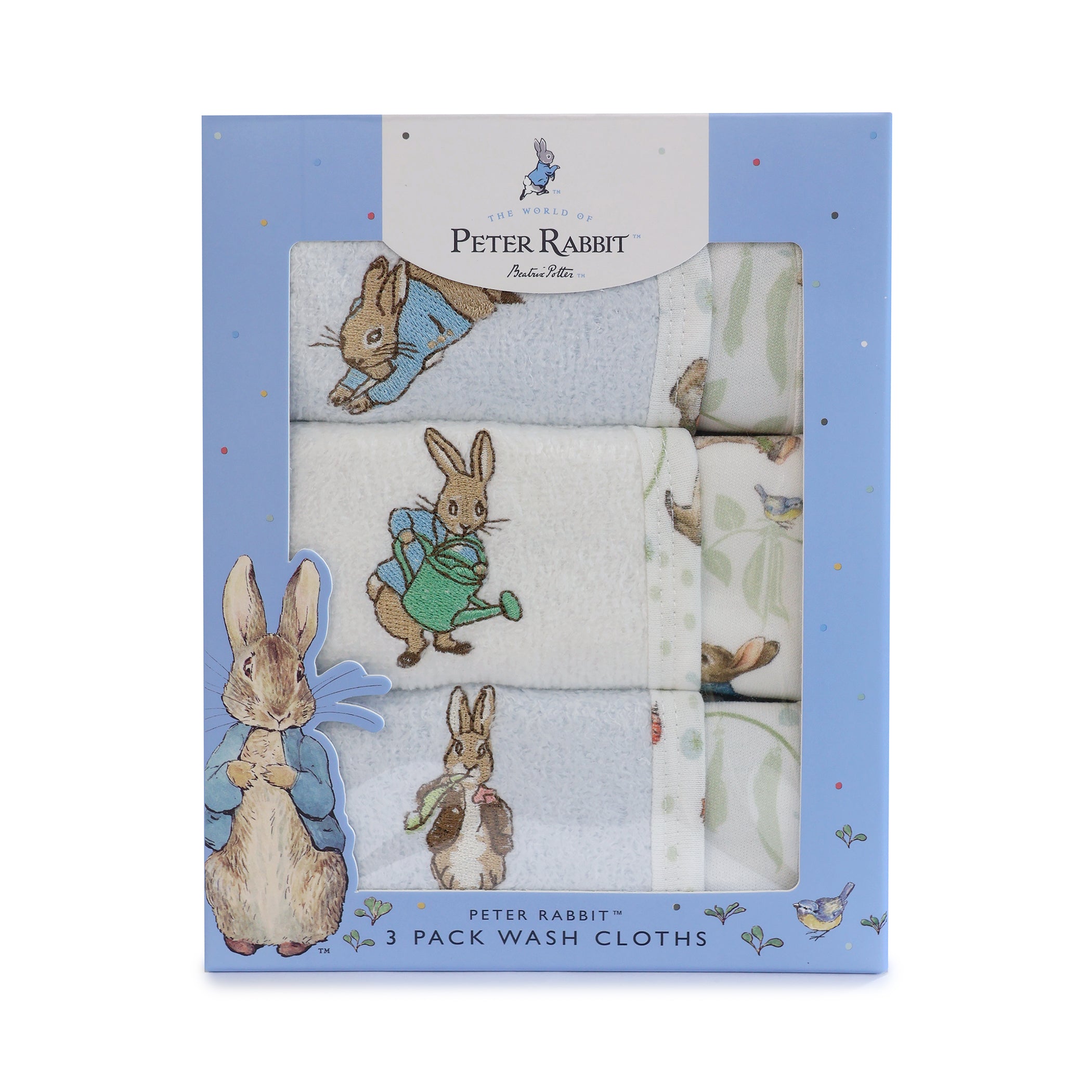 Peter Rabbit & Benjamin Bunny 3pk Face Washers