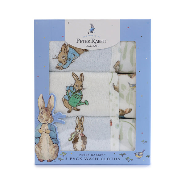 Peter Rabbit & Benjamin Bunny 3pk Face Washers