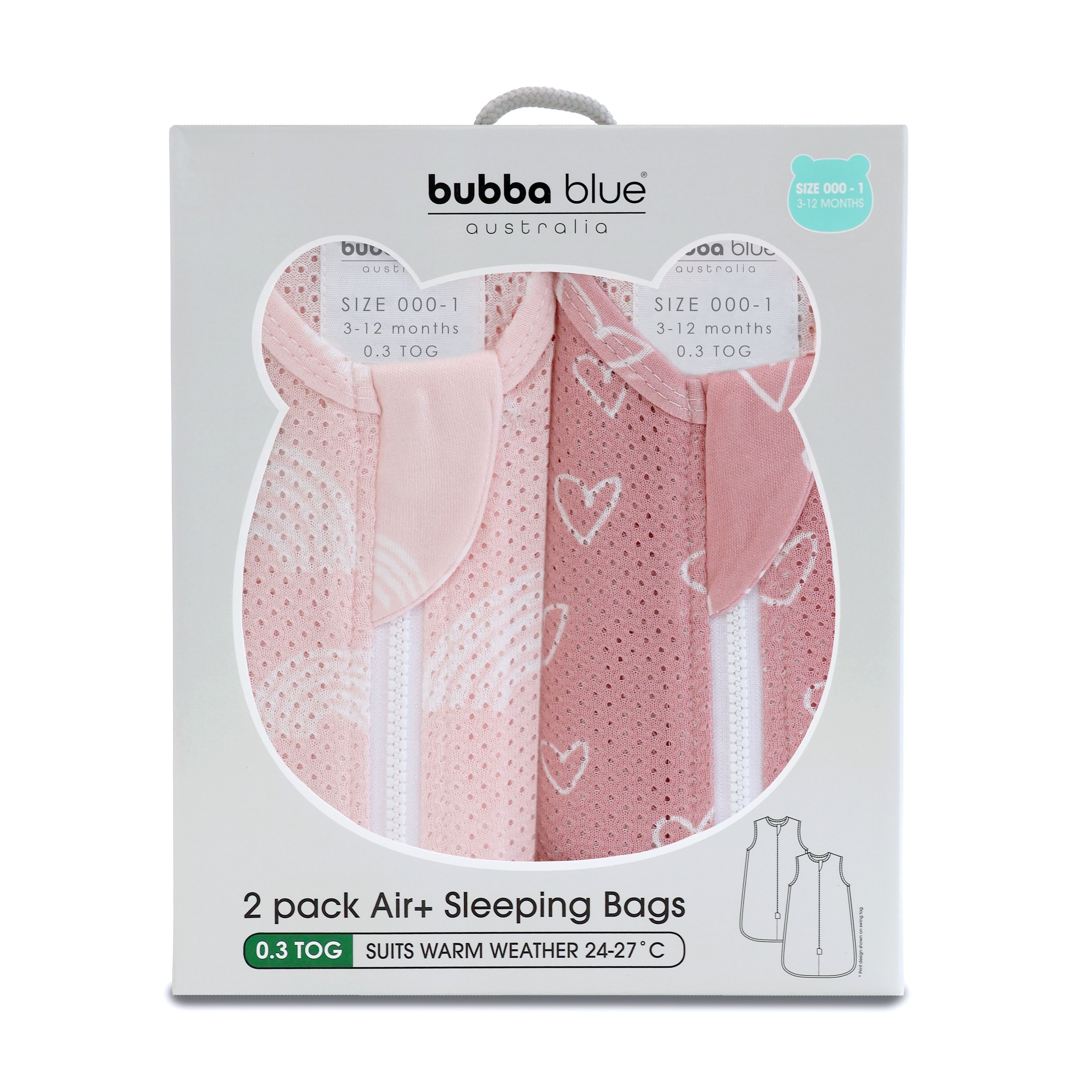 Nordic 0.3 TOG 2pk Air+ Sleep Bags Berry/Rose