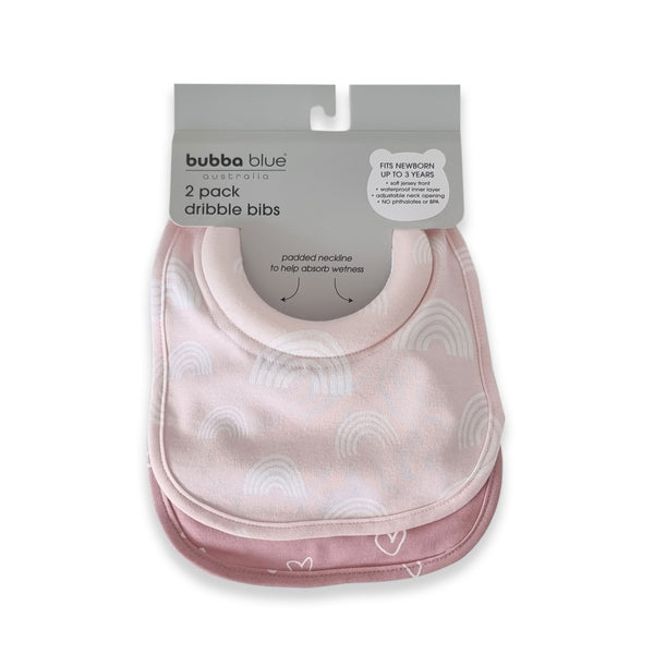 Nordic 2pk Dribble Bibs Dusty Berry/Rose