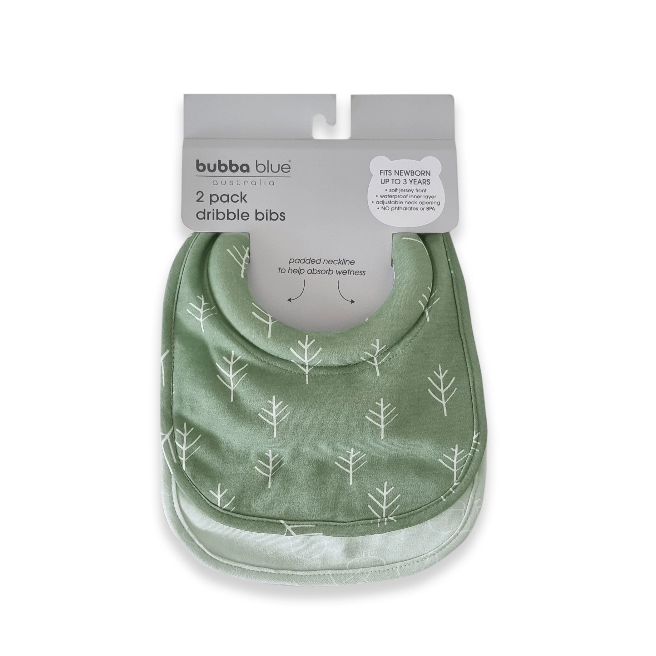 Nordic 2pk Dribble Bibs Avocado/Forest