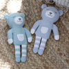 Nordic 2pk Knit Baby Rattles Dusty Sky/Mint Bear