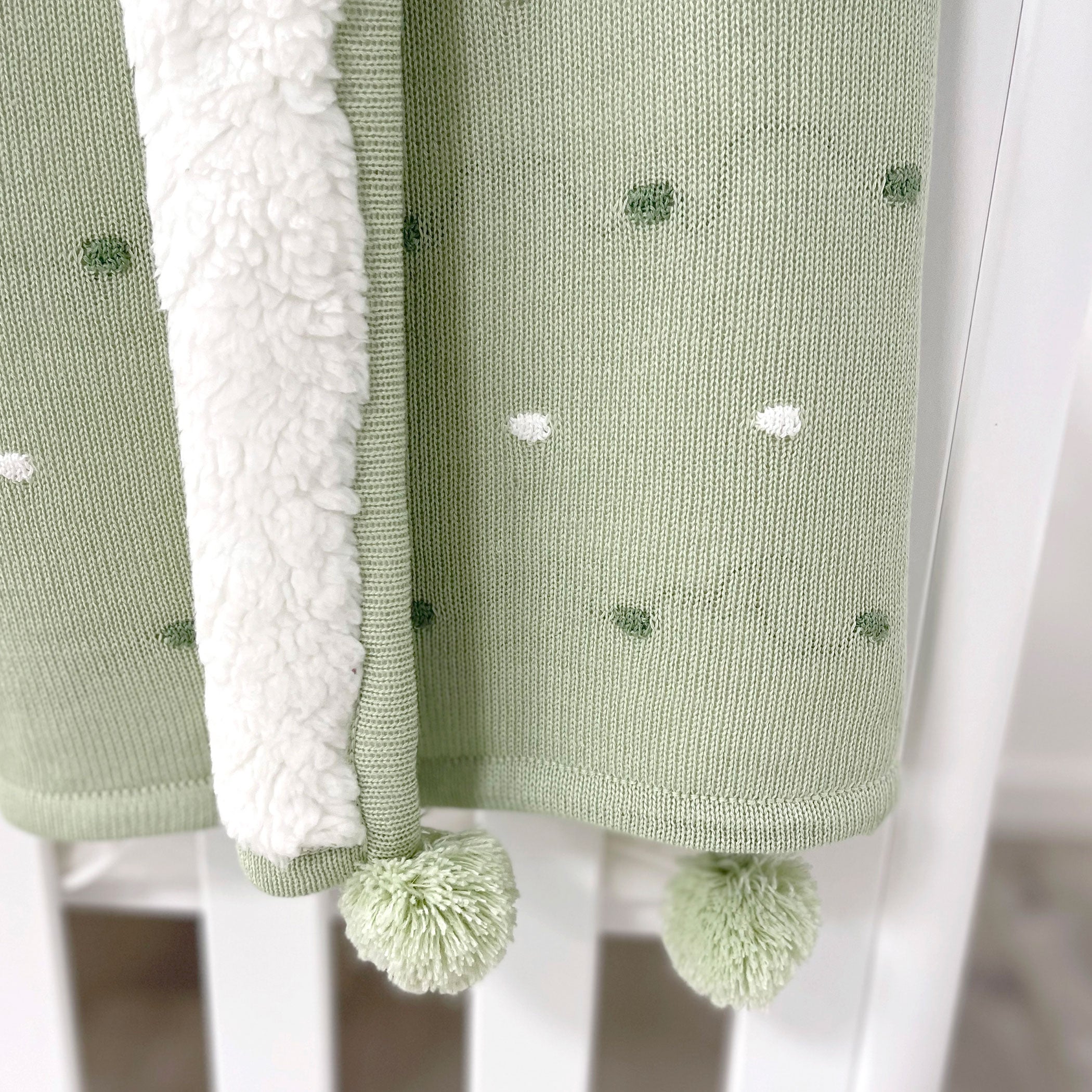 Confetti Cot Knit Blanket - Olive