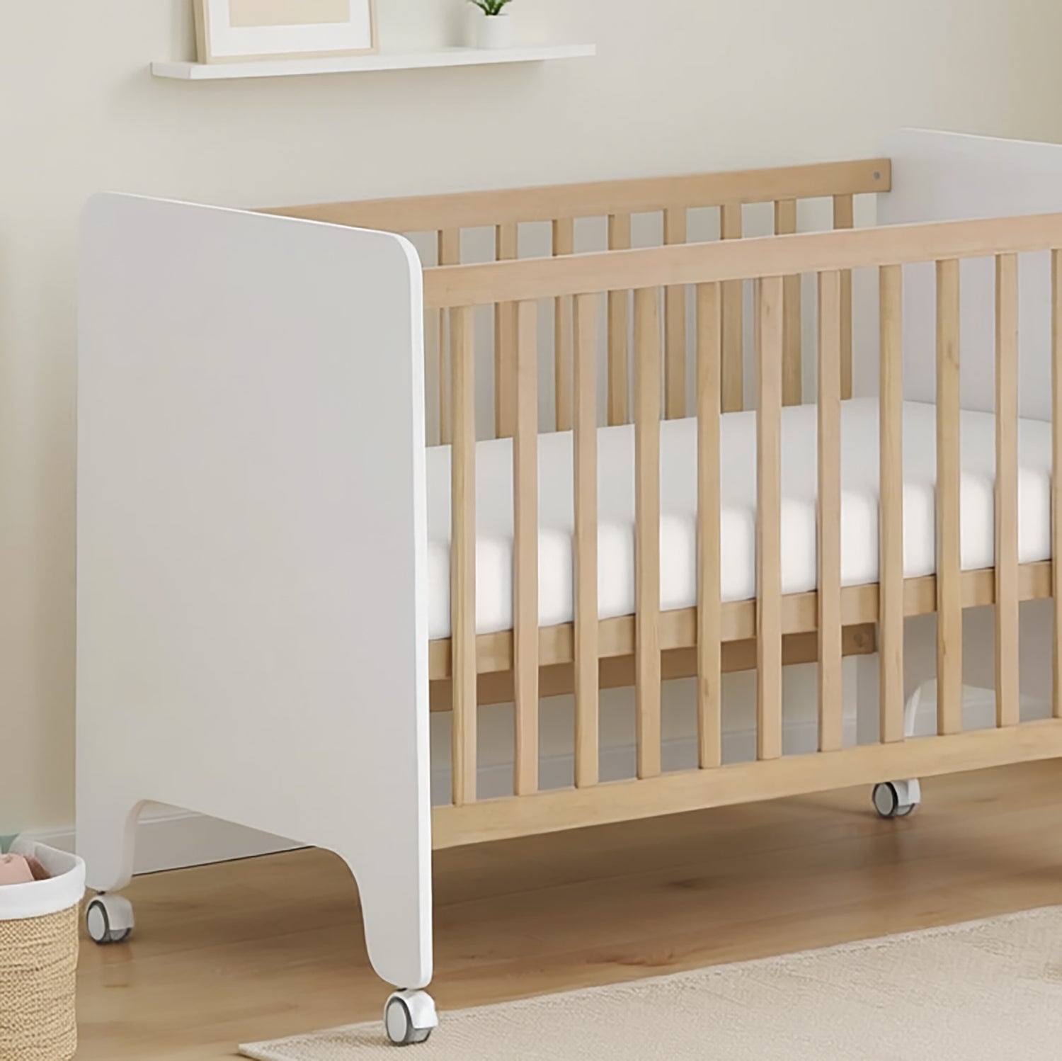 Bamboo White 2pk Compact Cot Jersey Fitted Sheets